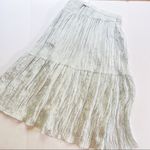 Vince Women's Tiered Asymmetric Skirt Crinkle Mint Size XS Midi Blue Photo 8