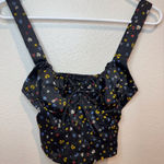 Bershka  Women’s Black Floral Corset Top Size‎ S Photo 0