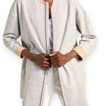 Eileen Fisher | NWT | XXS | Cotton Terry Two-Way Zip-Front Flight Jacket in Gray Photo 0