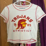 Goodie Two Sleeves USC Baby Tee  Trojans Cropped Cream Photo 0