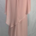 Ignite Evenings Chiffon Overlay Asymmetrical Cape Blush Pink Sheath Dres… Size 8 Photo 10