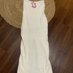 YITTY Nwt  Pet Me Strapless Maxi Dress cream cozy fuzzy casual lounge fall 79$ Photo 5