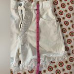 Vintage 90s High Waist Distressed Eyelet Ruffle White Shorts Michael G Size 5 Photo 3
