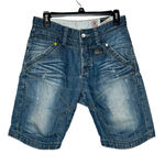 Jack & Jones Women's Shorts Bermuda Faded Distressed Button Fly Denim Blue 28‎ Photo 0
