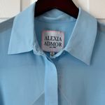 Alexia Admor ‎ NWT Womens 6 Zayn Blouson Sleeve Sheer Blouse Halogen Blue Photo 5