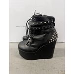 Demonia  Poison 101 Charm Chain 5" Wedge Heel Goth Ankle Boots 6.5/7 Photo 4