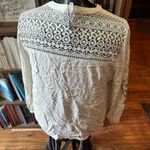 Desigual  boho lace white floral pattern sleeve peasant blouse Photo 2