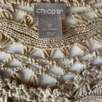 Chico's  Beige Loose Crochet Cottagecore Boho Beach Knit Sweater Top Photo 10