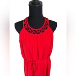 No Boundaries  juniors XXL (19) Red lattice collar shark‎ bite dress tie Photo 1