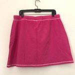 Nike 2000s Y2K Pink cotton mini tennis sport active fitted skort skirt w/shorts white contrast stitching drawstring Size XL-has stretch. Measurements in pics Photo 1