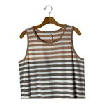 Z Supply  Dress Women Large Tan Gray Ombre Striped Tank Mini‎ NWT Athleisure Photo 2