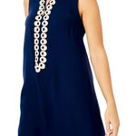 Lilly Pulitzer Jane Shift Dress True Navy Gold Details Size 6 Photo 0