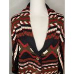 VTG Carol Little PM Wool Blend Multicolor Textured 90s Collared Cardigan Sweater Black Size M Photo 1