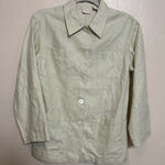 Gap Women's Jacket Shirt Linen Button Pockets Collar Cream Beige Size XSmall Photo 0