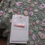 Mac Duggal  35104 Green Multicolor Embroidered V Neck Cap Sleeve Midi Dress Photo 13