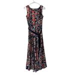 Haani Paisley Print Fit and Flare Dress Sleeveless Ribbon Tie Stretch Size PS Photo 1