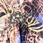 Alberto Makali Vintage  Silk Mini Dress Size 6 Cape Jewel Embellished Y2K Photo 4