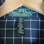 Ralph Lauren L-RL Lauren Active  Jacket Sz M Black‎ White Full Zip Plaid Grid Photo 2