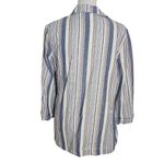 Have Blue and Tan Linen Blazer Size Small Women's Linen Stripe Open Blazer Photo 1