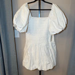 Tuckernuck Hyacinth House NWT Catarina Smocked Puff Mini Dress White‎ Size XL White Photo 2