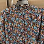 πDOENπ The Rose Top ~ Navy Lady Bird Floral Print Small Black Photo 13