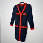 Anthropologie Maeve by  black long-sleeve sheath dress with red trim Photo 2