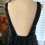 Mac Duggal  Glitter Rhinestone Tulle Mini Dress in Midnight Blue Photo 8
