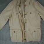 Lauren Ralph Lauren Jacket Womens XL Beige Herringbone Military Utility Cotton Photo 7
