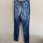 Aphrodite Leg/back Destroyed Distressed Blue Women's Jeans Photo 5