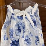 Bellambra NWT  White/Blue Halter Tie Floral Linen Dress S Photo 2