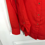 Calvin Klein  Women’s Red Button Down Blouse Shirt Large Photo 2