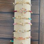 Handmade  Braided cord bracelet with Mon connector Photo 3