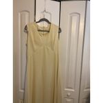 Vintage‎ 1970s 2 Piece Dress Set Floral Sheer Top Sleeveless Gown Modest Maxi Yellow Size L Photo 3