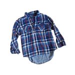 Lane Bryant  Navy Blue Red Plaid Double Layer Thick Button-Up Shirt Photo 0