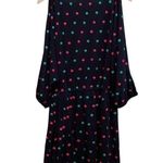 Marc by Marc Jacobs  Med Cold Shoulder Novelty Lips Embroidered Black Midi Dress Photo 5
