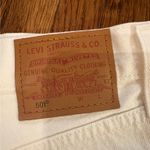 Levi's 501 Original Fit Levi’s Premium High Rise Women’s White Cutoff Denim Shorts Photo 6