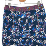 Anthropologie  Maeve Cardana Mini Skirt Floral Brocade Blue Purple Size US‎ 4 Photo 3