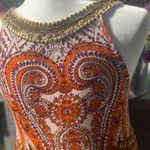 Alberto Makali  Boho babydoll beaded maxi dress size 4 Photo 7