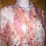 JM Collection Pink Floral  Button Down Shirt Size SP Photo 4