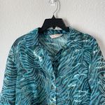 Allison Daley Art To Wear Colorful Semi Sheer Blouse Size XL Photo 1