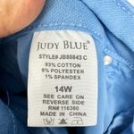Judy Blue  High Rise Wide Leg Crop Jeans Size 14W Sky Blue Tummy Control Raw Hem Photo 6