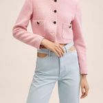 Mango  Cut-Out High-waist Wide Leg Jeans Light Wash Photo 4