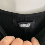 Reformation  Black Ribbed Knit MENA Ruched Bust Bodycon Stretch Midi LBD Dress Sm Photo 12