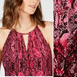 NWT INC Pink Snakeskin‎ Keyhole Midi Dress Medium Photo 2