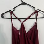 Hippie Laundry Thin Strap Dark Red Slinky Tank Top Women's Size Large Lace Edges Photo 8