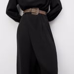 ZARA Black Belted Long Sleeve Grunge Midi Dress Photo 0