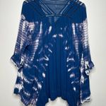 Free People  Women Top XS  Tie Dye Me Down Blue Sheer Boho Chic Summer Photo 3