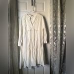 ZARA  midi Dress voluminous embroidered Boho babydoll oversized women sz M cotton Photo 2