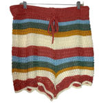 JOLIE & JOY Striped Crochet Shorts Red Size 1X Photo 0