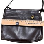 VTG Gianni Bernini Brown Leather Crossbody Bag Adjustable Strap Gold Charm‎ Photo 2